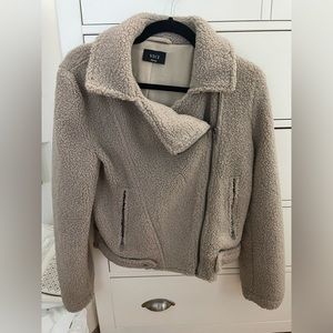 Vici Sherpa Moto Jacket - small - mocha/beige color